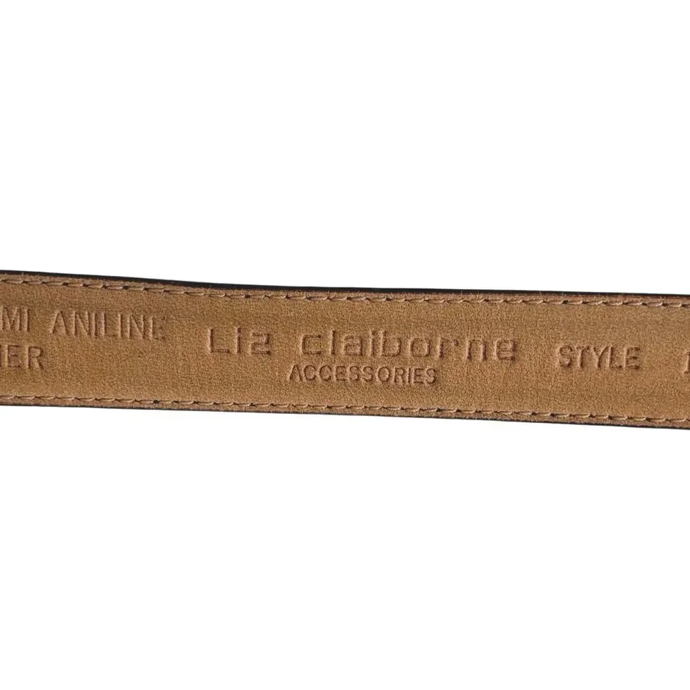 Vintage Liz Claiborne black leather belt size medium